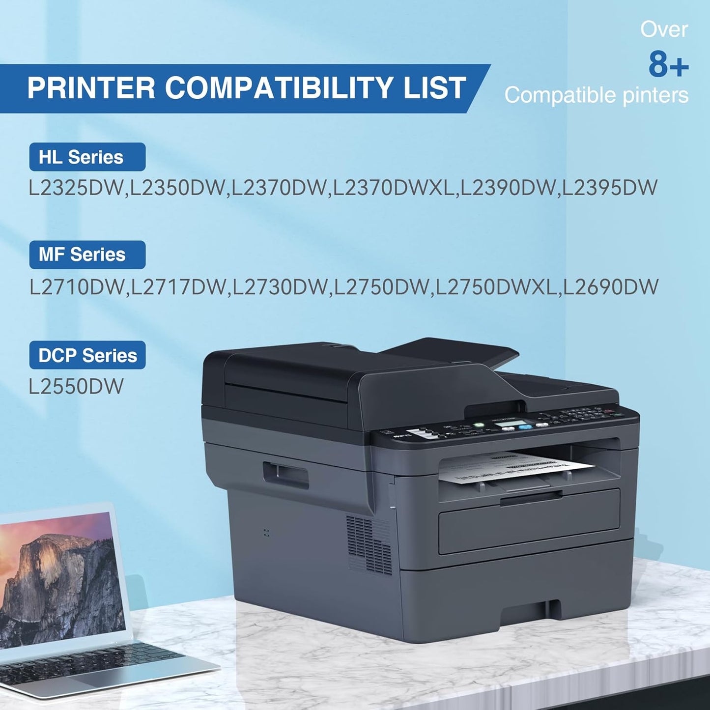 TN760 Toner Cartridge Compatible Replacement for Brother TN760 TN-760 TN730 TN-730 for MFC-L2690DW MFC-L2710DW MFC-L2750DW HL-L2370DW HL-L2395DW DCP-L2550DW HL-L2350DW Printer Toner Cartridges(4 Pack)