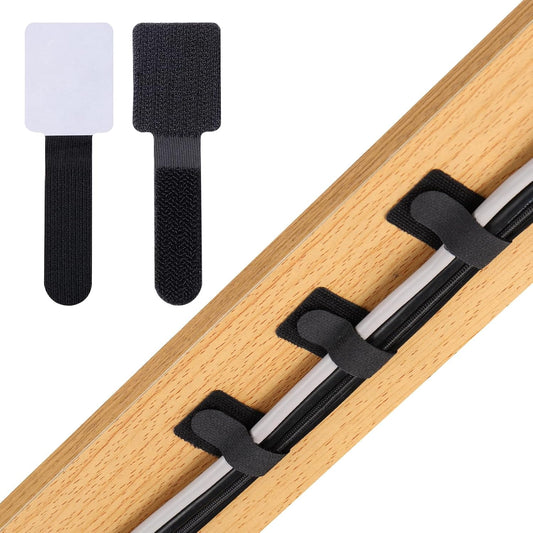 Hook and Loop Cable Ties, Adhesive Cable Clips, Cord Organizer for Appliances,Cable Ties Can Easily Organize Desktop Wires and Network Cables, Many Use in Home, Office, Garage, Outdoor, 50Pcs per Pack