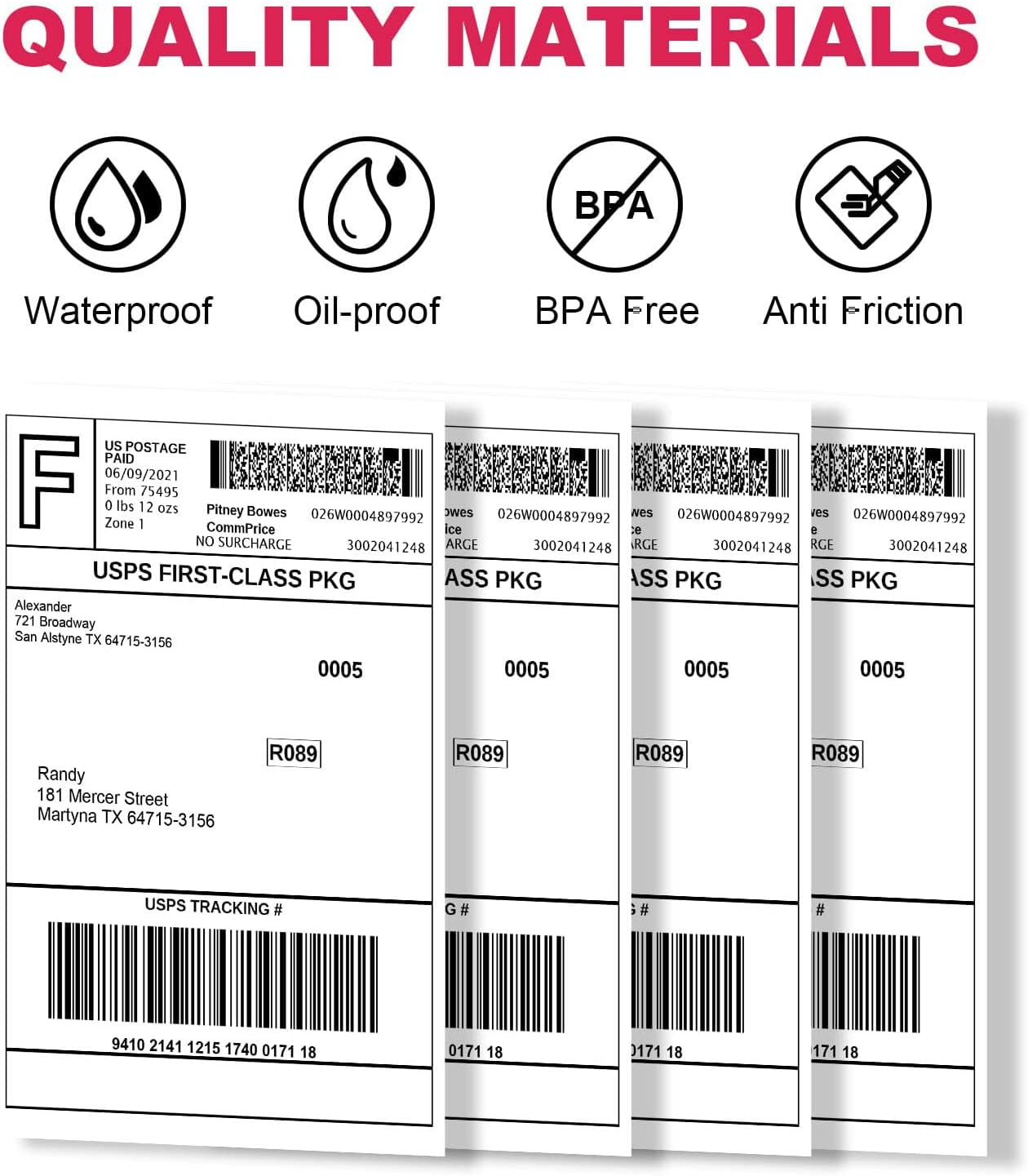 Direct Thermal Labels 4x6-450 Labels/Roll, Thermal Shipping Labels for Zebra 2844 ZP-450 ZP-500 ZP-505,24 Rolls,10800 Labels(NOT for DYMO)
