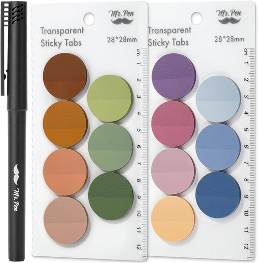 Mr. Pen- Transparent Sticky Notes, 560 Pcs, Assorted Colors, Round Translucent Sticky Notes