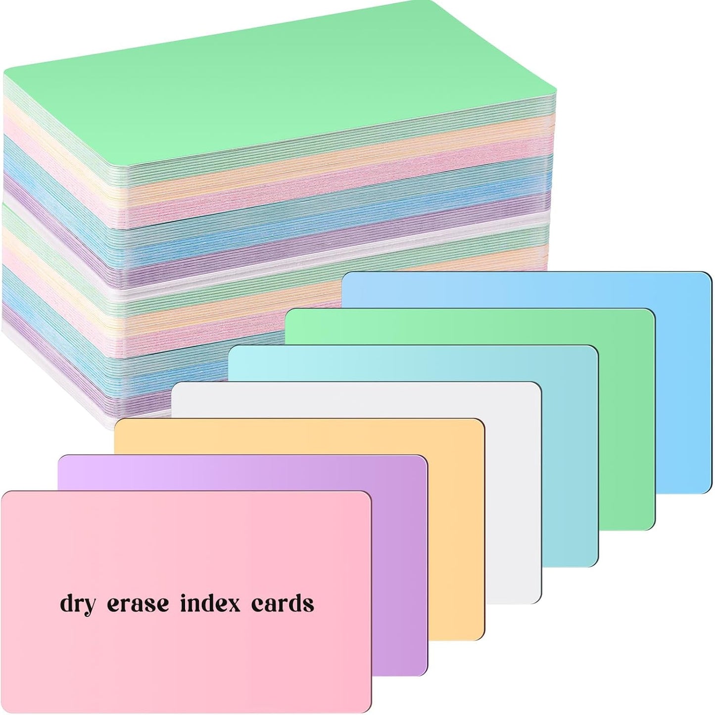 Harloon 100 Pcs Dry Erase Index Cards 3 x 5 Inch Laminated Reusable Dry Erase Note Cards Sheets for Office to Do List (Candy Color)