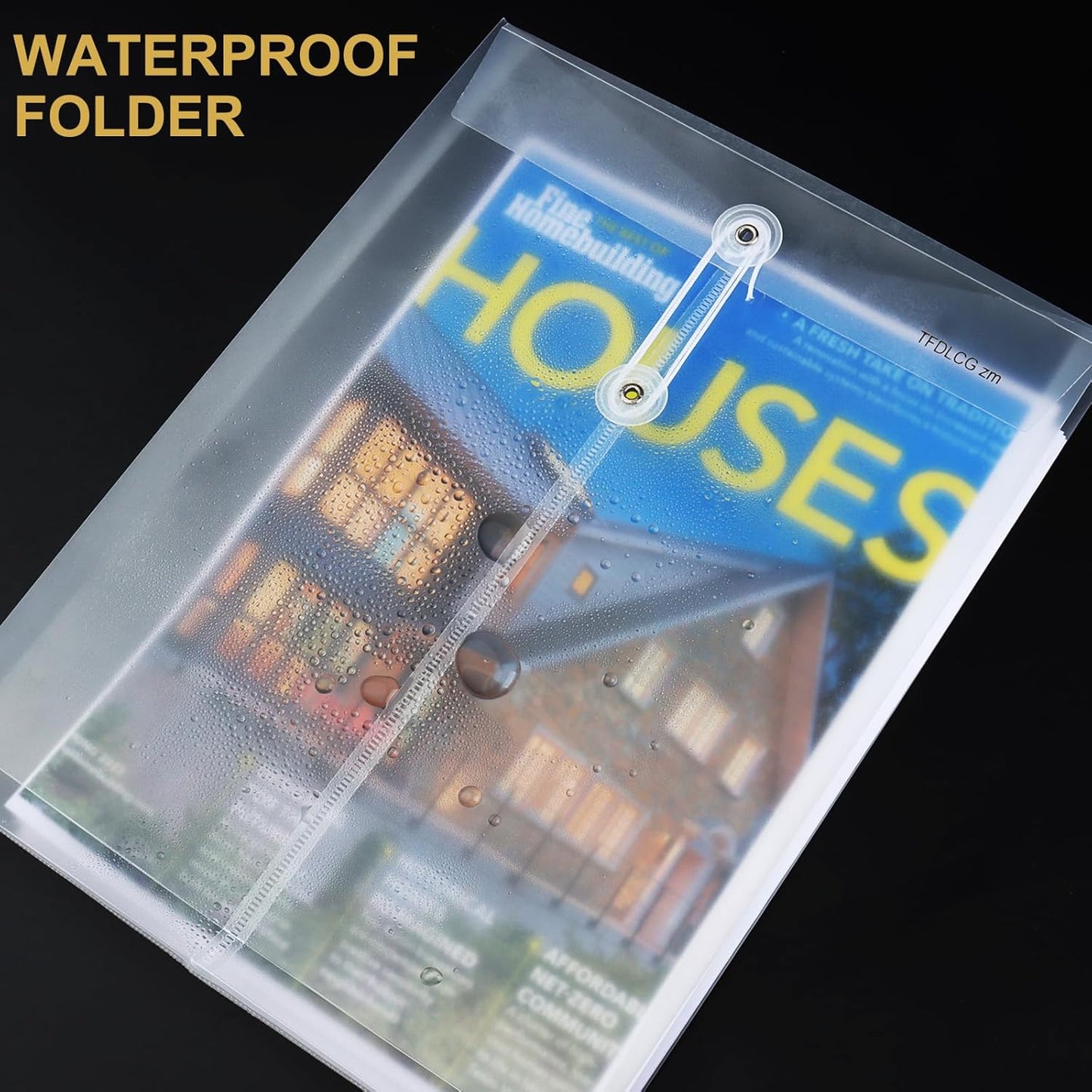 24 Pack Clear Plastic Envelopes with String Closure,A4/US Letter Size,Poly Reusable File Folders Project with1-1/4"Expansion,Paper Documents Organizer for Home, Office and School.