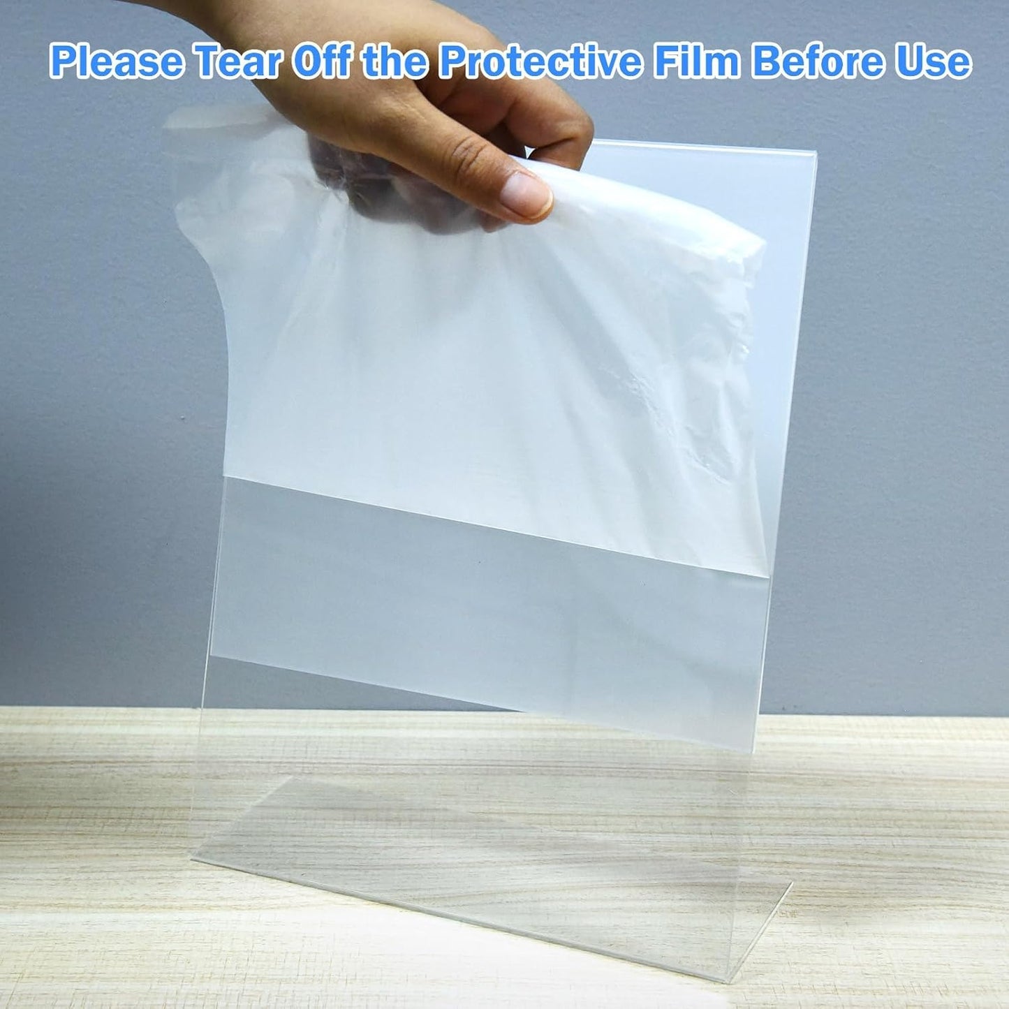 Acrylic Sign Holder 6 Pack 8.5x11 Slant Back Acrylic Stands for Display Plexiglass Clear Acrylic Display Stands for Ad Frame, Picture Photo Frames, Promotions, Restaurants, Office, Store, Home