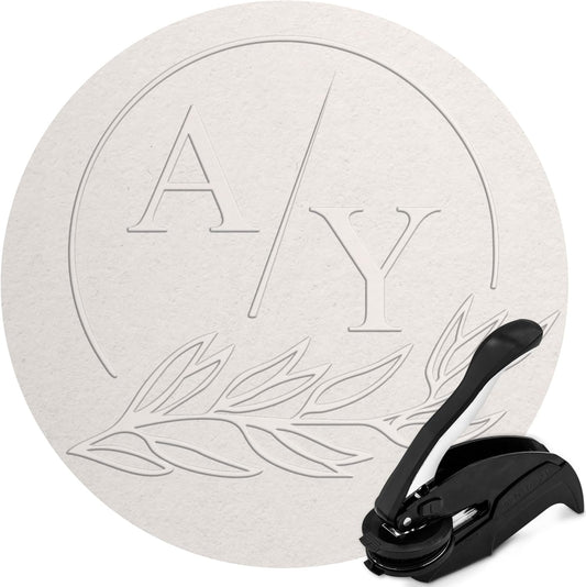 Custom Library Embosser - Style 102 - Embosser, Wood Stamp or Self Inking Stamp - Book Embosser Includes 50 Gold Seals - Custom Stamp Seal from The Library of