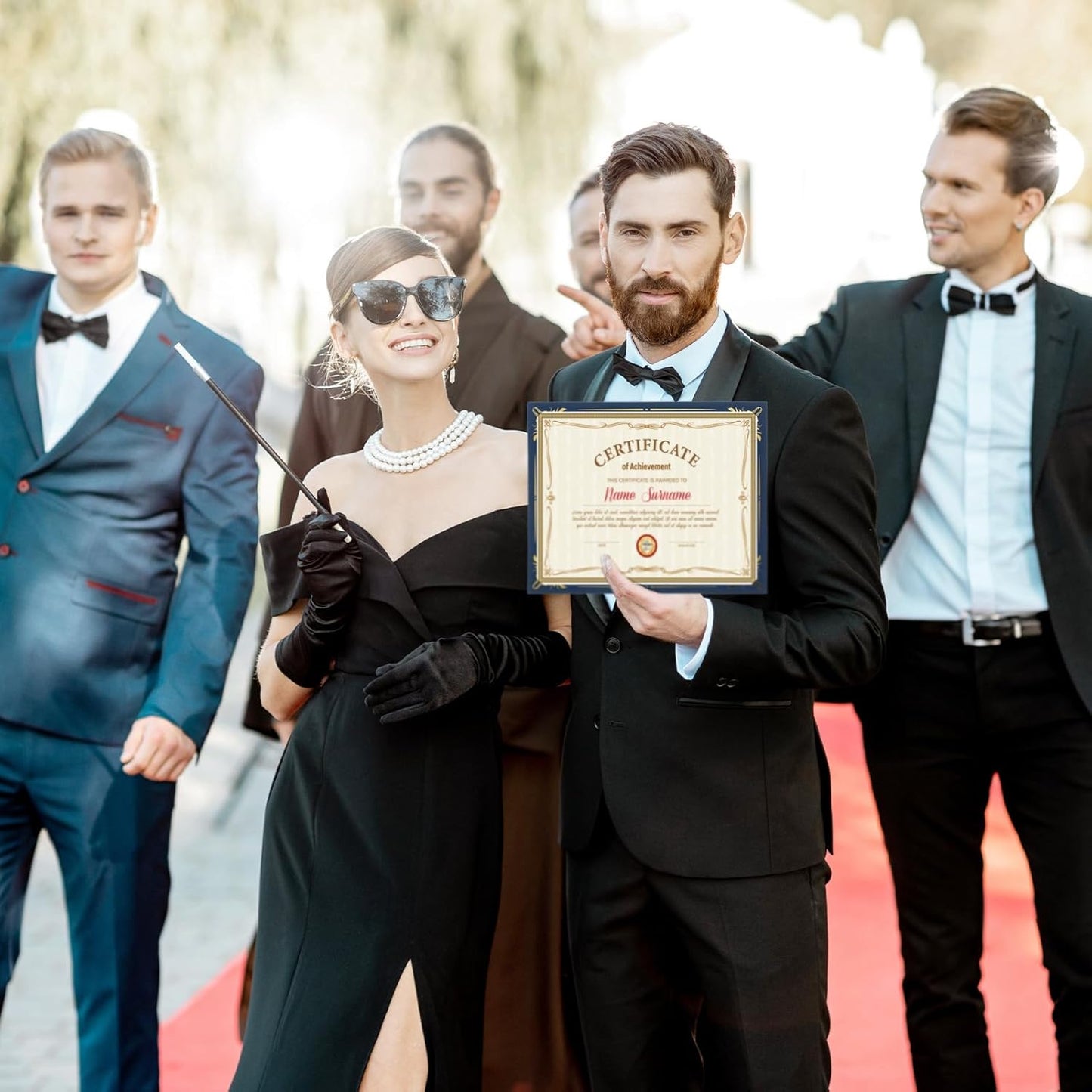 Fainne Certificate Holder Foil Border Bulk 8.5 x 11 Inch Single Sided Award Diploma Cover for Letter Size Cardstock Document Paper Graduation School Marriage Supplies (150 Pcs)