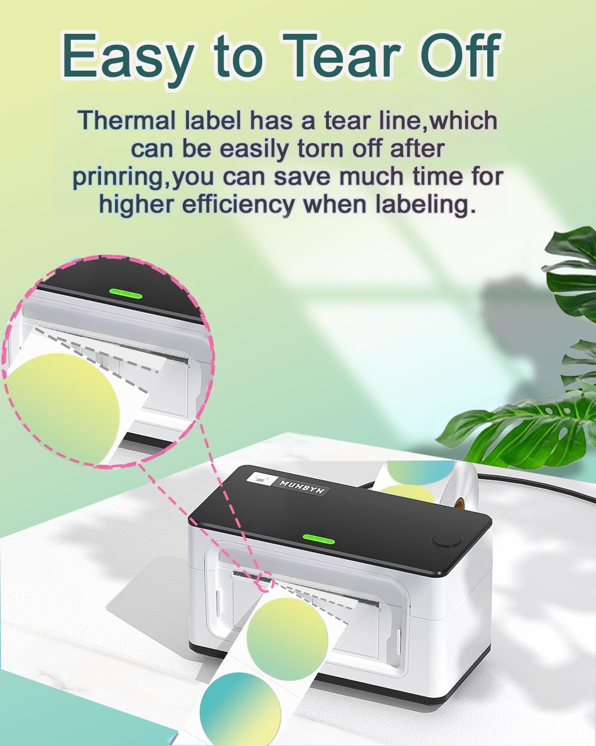 2''×2'' Square Thermal Sticker Labels, Self-Adhesive 2 Inch Direct Thermal Labels, Multi-Purpose Sticker Label for DIY Logo Design,Name Tag,QR Code, 500 PCS/1 Roll, Green