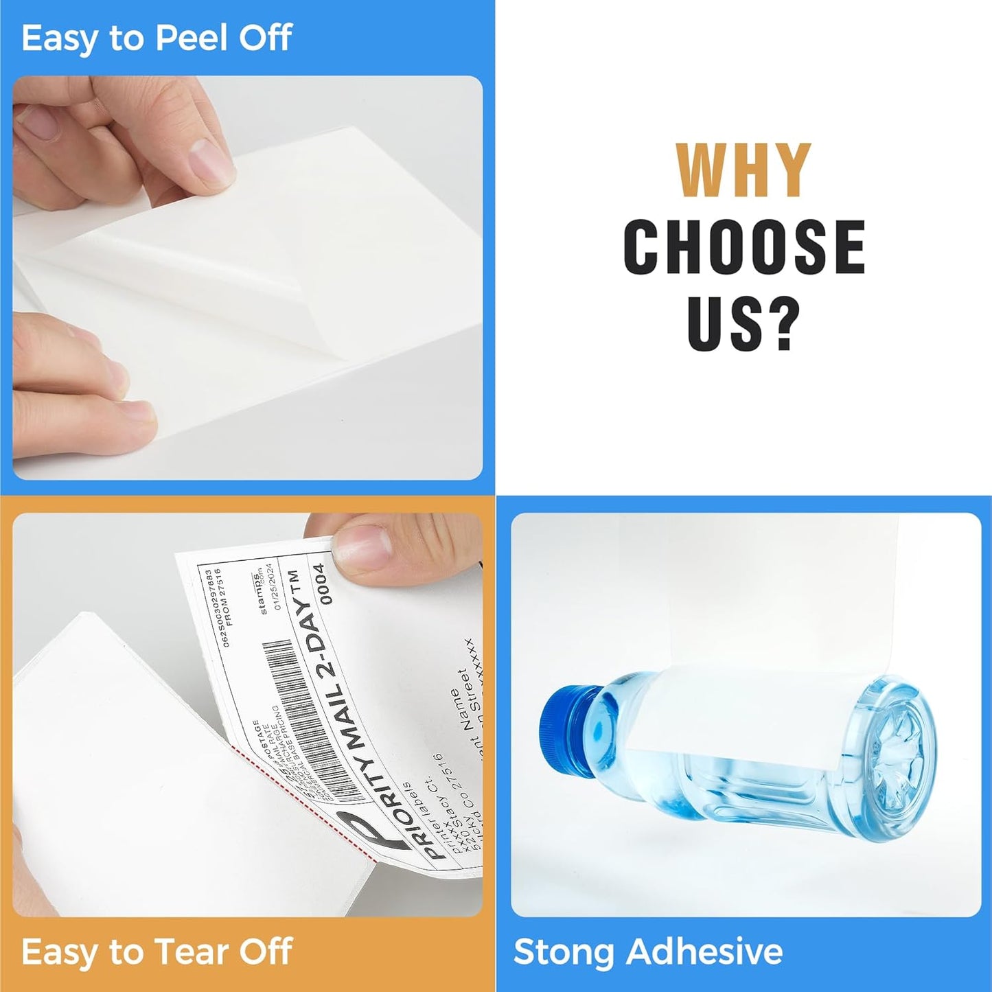 Fanfold 4" x 6" Direct Thermal Labels 4000 Thermal Printer Paper 8 Stacks Shipping Labels