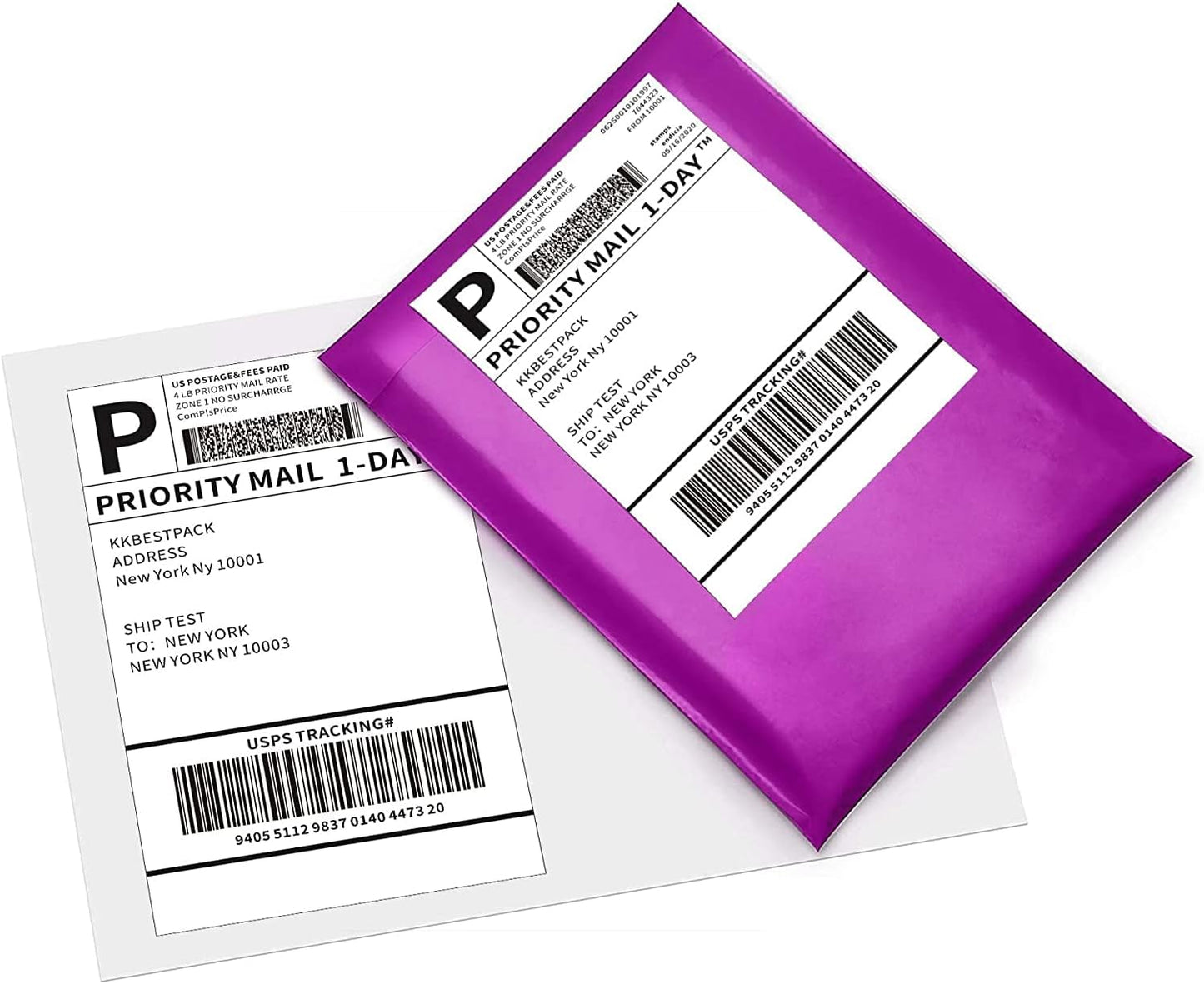 KKBESTPACK Fan Fold 4”x 6”Direct Thermal Shipping Labels (4000 Labels), (FF-LB)