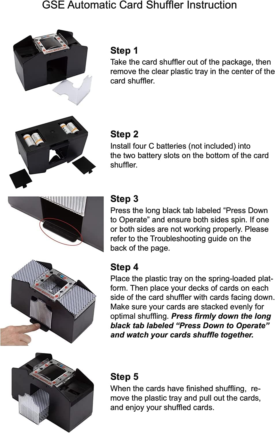 GSE Games & Sports Expert 6-Deck Automatic Card Shuffler, Battery-Operated Shuffler Machines for Playing Cards, Blackjack, Texas Hold'em, Canasta, UNO, Rummy, Bridge