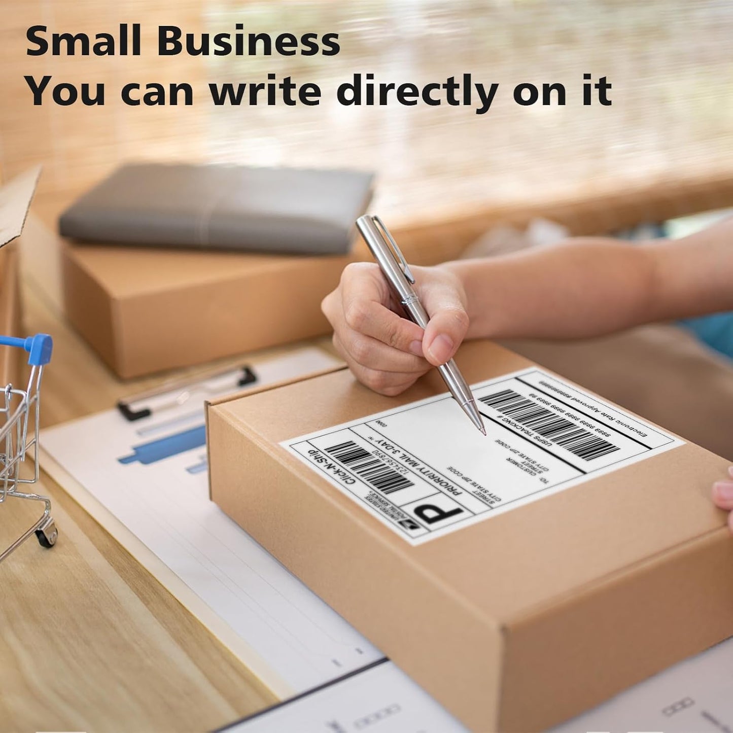 DGBDPACK 4"x6" Direct Thermal Shipping Labels 600 Lables/2 Roll (300 Pcs per Roll) Compatible with Zebra Rollo Beeprt Printer Permanent Adhesive