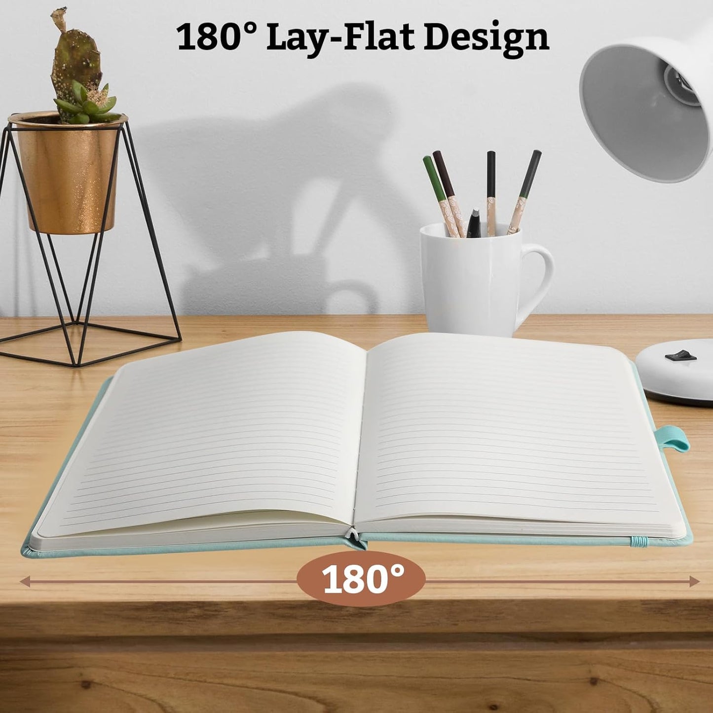 Hardcover Lined Bullet Dotted Journal Notebook, A5 140 192 Pages 100 120Gsm Paper College ruled for School,Work,Travel,and Daily Planning，5.7''*8.3'' (12, Light Green, A5 Lined)