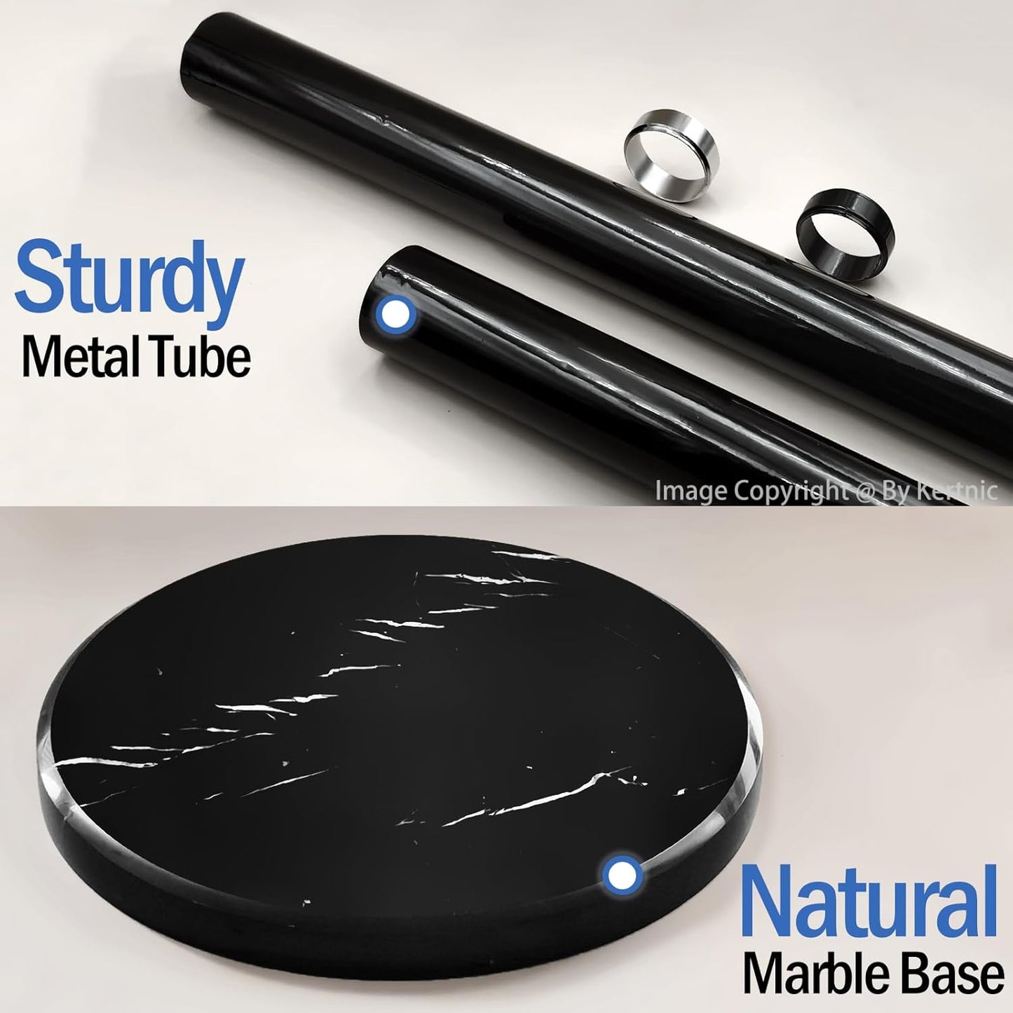 Kertnic Modern Coat Rack Freestanding with Natural Marble Base & Sturdy Metal Frame, 11 Hooks Hall Tree for Jackets, Hats, Bags, Entryway Organizer for Bedroom, Living Room, Closet (11 hooks-Black)