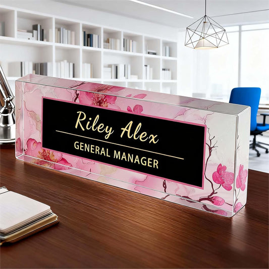Desk Name Plate Personalized, Office Decor Cute Desk Accessories for Employee Appreciation Gifts Office Gifts for Boss, Teacher (S2)