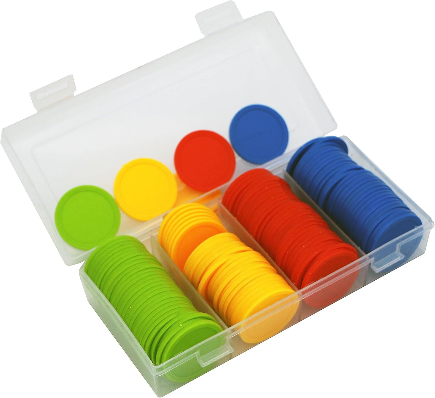 35MM/1.37-inch Box of 120 Counting Coins for Poker Chips and Game Coins (Red+Yellow+RoyalBlue+LawnGreen, 35MM/1.37-inch)