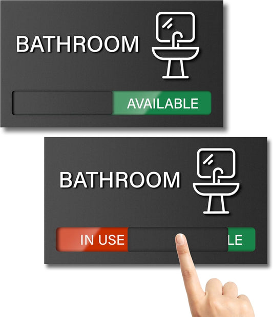 Bathroom Door Signs, Available In Use Sliding Sign, Do Not Disturb, Vacant Occupied Bathroom Sign, Privacy Restroom Door Signs