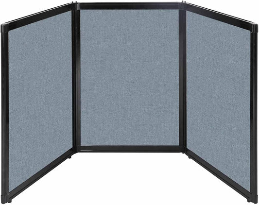 Versare Folding Tabletop Display | 3-Panel Partition | Lightweight Portable Workspace Divider | Powder Blue 78" x 36"