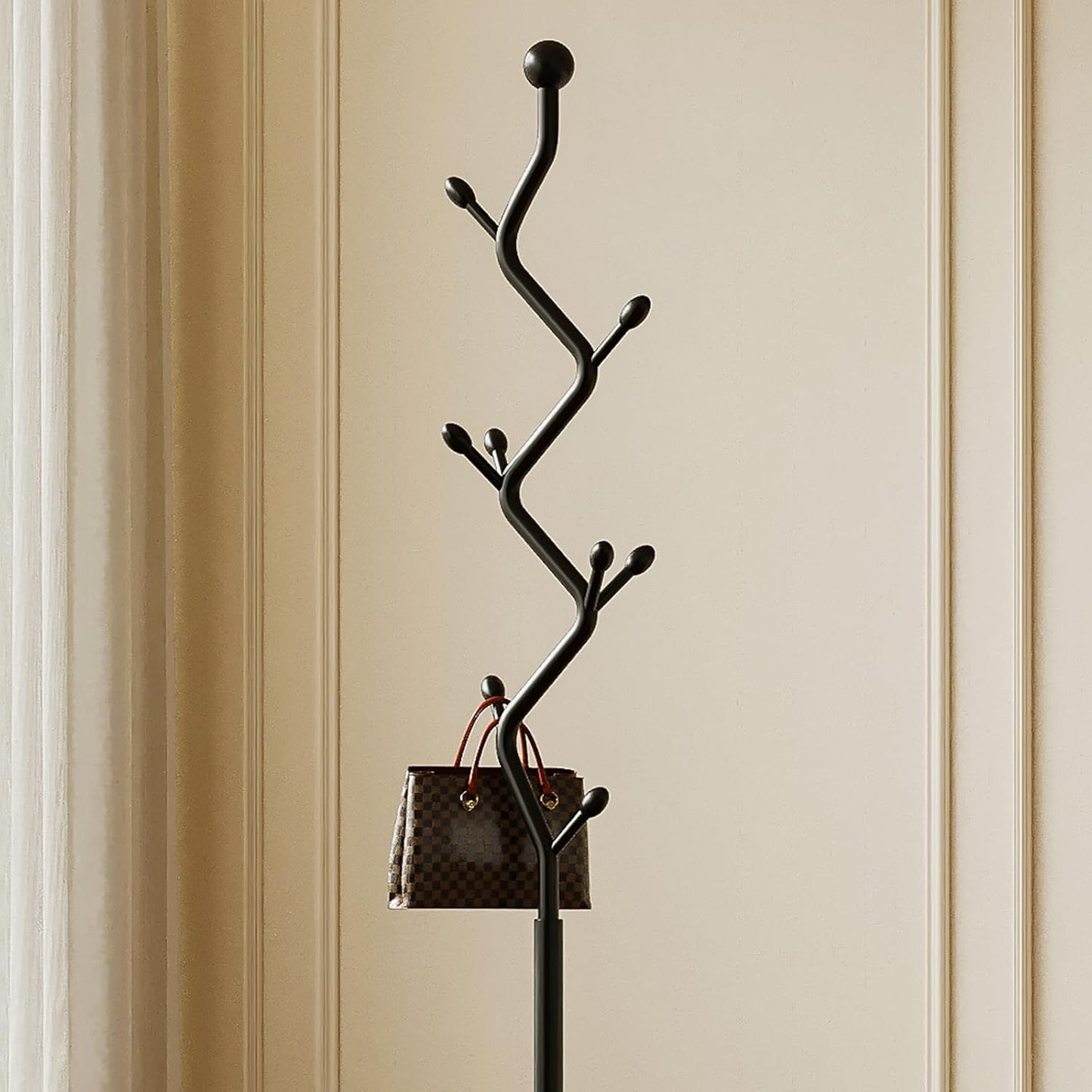 Tree-shaped coat rack,Coat Tree Freestanding with 8 Hooks and Sturdy Metal Base for Coat Hats Purses,Coat Stand for Entryway,Bedroom