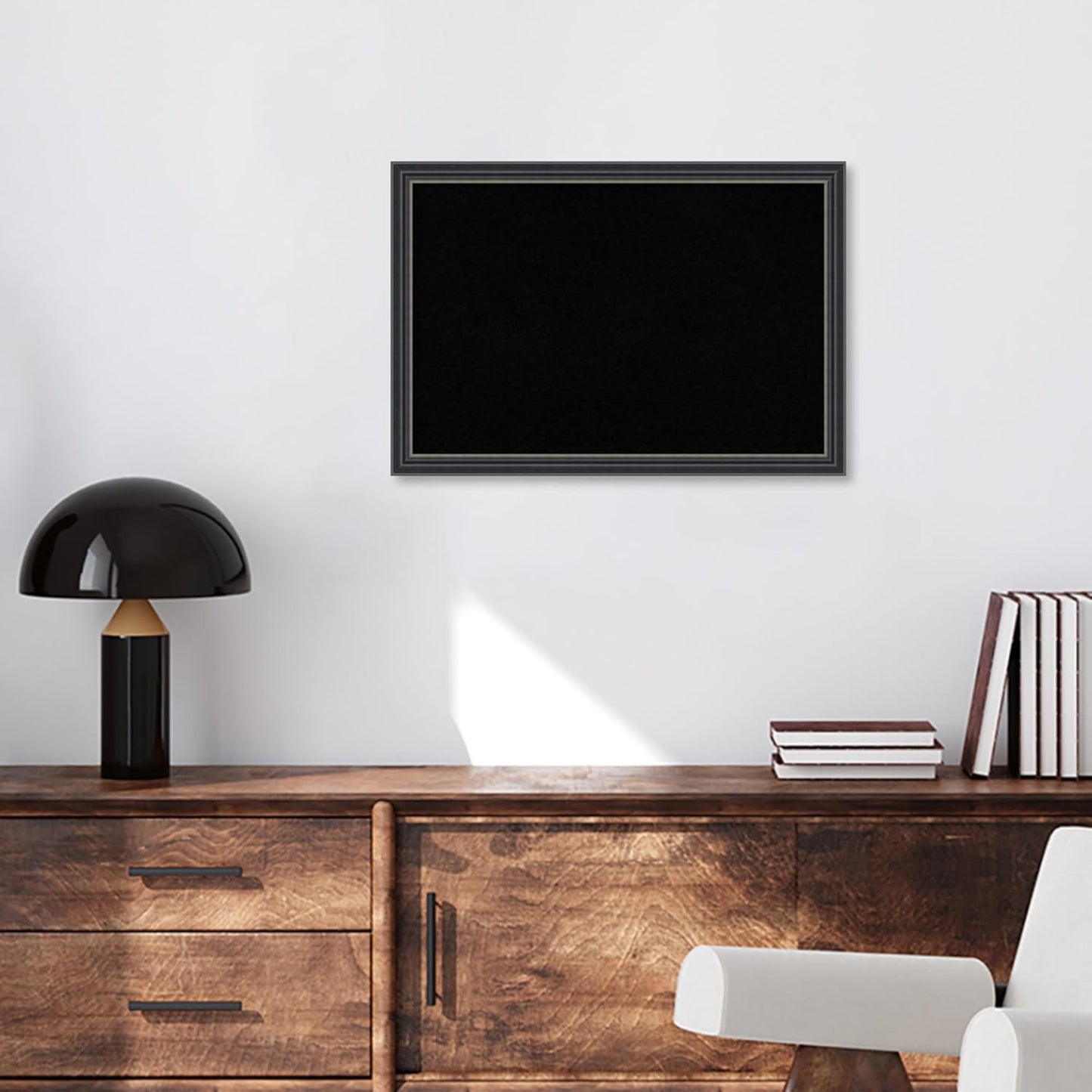 Amanti Art Black Cork Board for Wall, 18x26 Vision Board with Black Wood Frame, Medium Corkboard Office Decor for Home Organization, Traditional Corkboard Pinboard to Display Items for Home