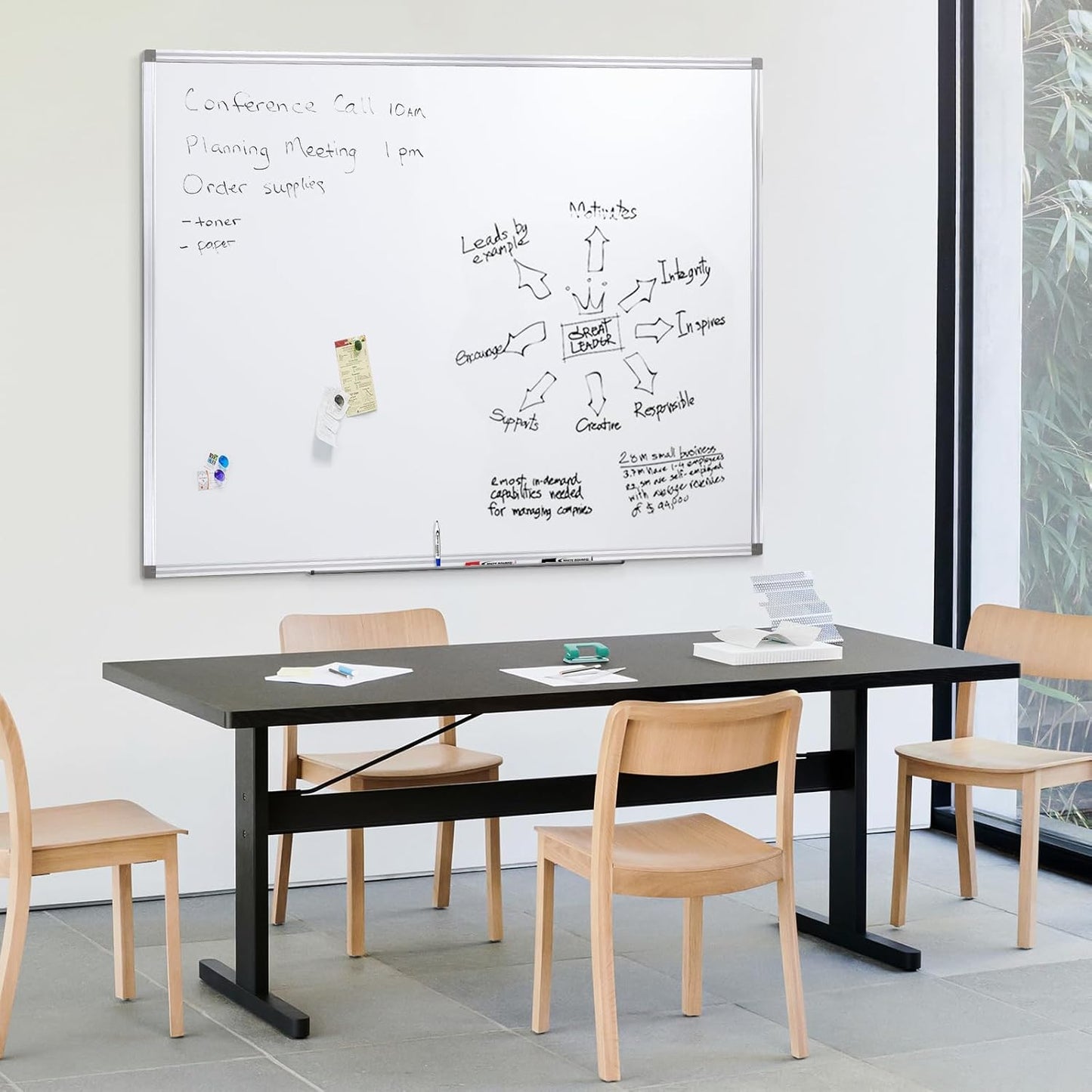 SWANCROWN Large White Board Dry Erase 60" x 48" Presentation Magnetic Whiteboard with Long Pen Tray, Dry Erase Board for Wall, School, Office and Home 5' x 4'