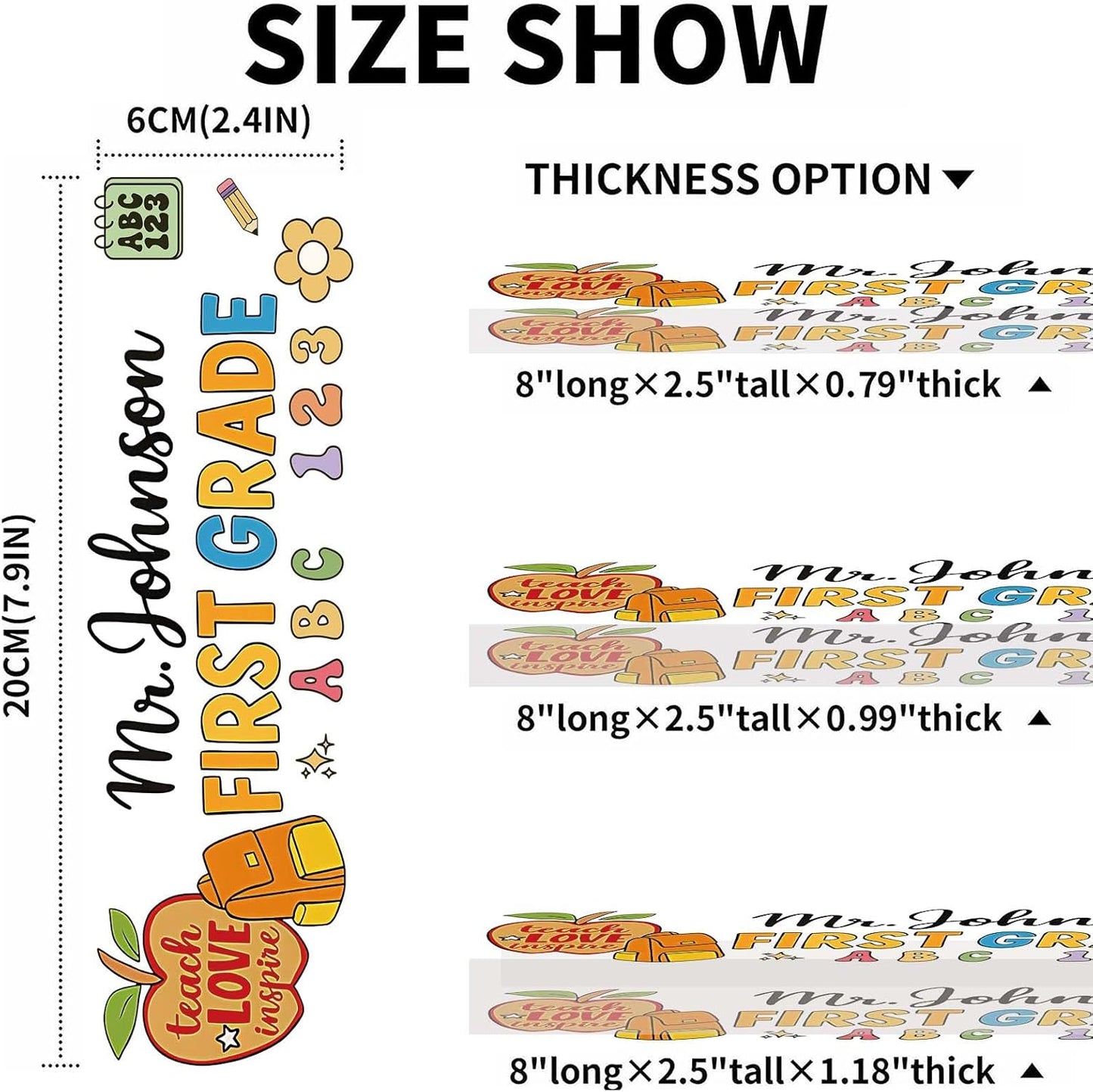 Custom Desk Name Plate, Teacher Name Plate for Desk, Office Decor for Women, Coworkers, Employee (S6)