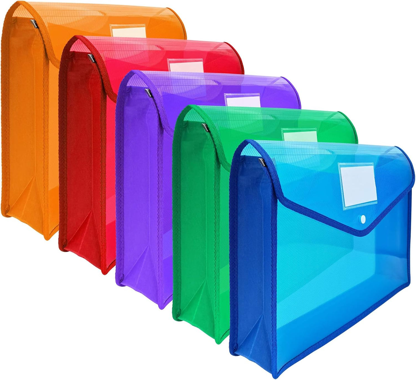 CHEPULA B4 Plastic File Wallet Envelope Expanding File Folder Document Organizer with Snap Closure & Label Pocket Clear Colored Waterproof Accordion File Pouch for Office Home Storage