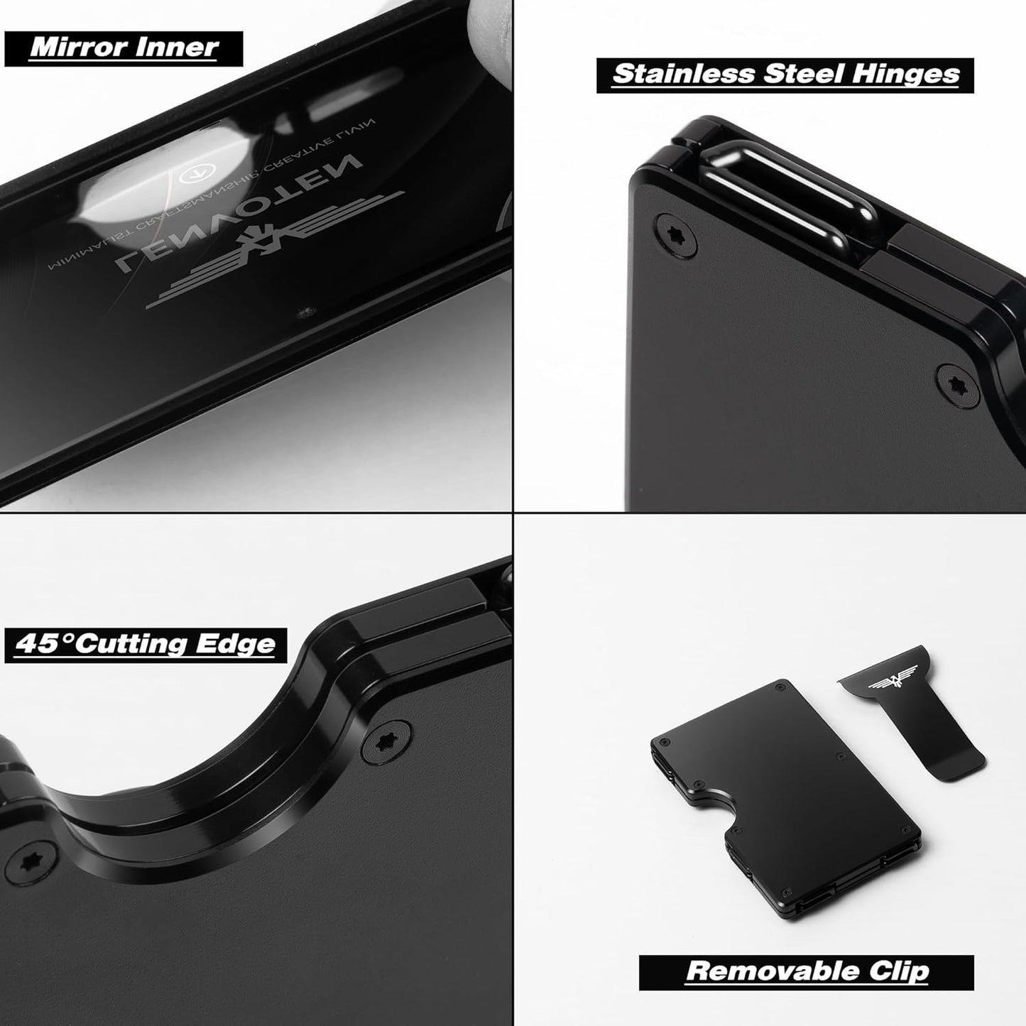 Minimalist Wallet for Men, Metal Wallet with Money Clip, Slim Compact Wallet, RFID Blocking Card Holder, Metal Aluminum Credit Card Holder, Holds up to 20 Cards