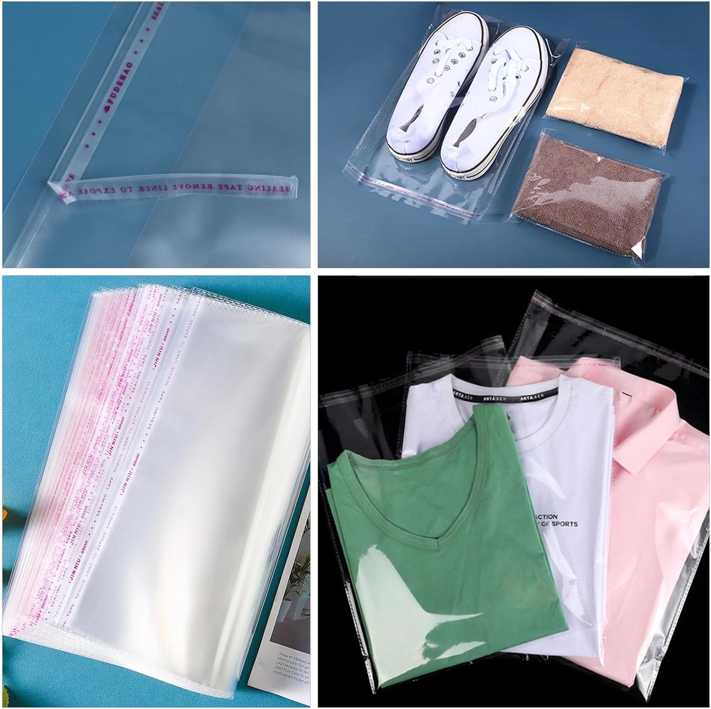 10" x 13" Large Clear Resealable Cellophane Bags 200 pcs, Self-sealing Clear Bags for Packaging Products Self-adhesive Cello Bags for Clothes, T-shirts, Pants and Gifts, 200 ct in Bulk