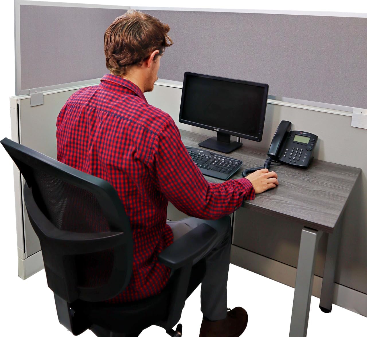 OBEX Acoustical Cubicle Privacy Screen Extender Desk Panel & Office Divider, Add Separation & Block Noise, 12" x 36", Slate