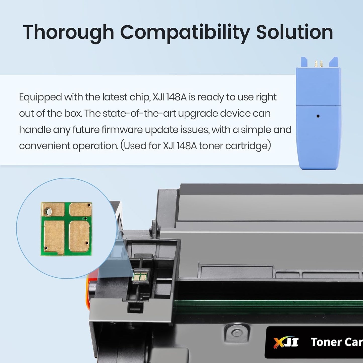 XJI 148A(with Chip) 2 Pack Compatible Toner Cartridges Replacement for HP 148 A X W1480A 148X W1480X Ink, for Laser Jet Pro 4001dn 4001dw 4001n MFP 4101dw 4101fdw 4101fdn Printer Black