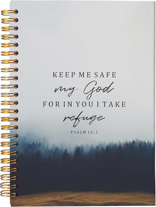 VNWEK Christian Bible Notebook Journal - Christian Gifts for Women Men Faith, Christian Journals for Writing Women, Scripture Journal, Notebook Spiral Bound with, PSALM 16:1 Writing Pads