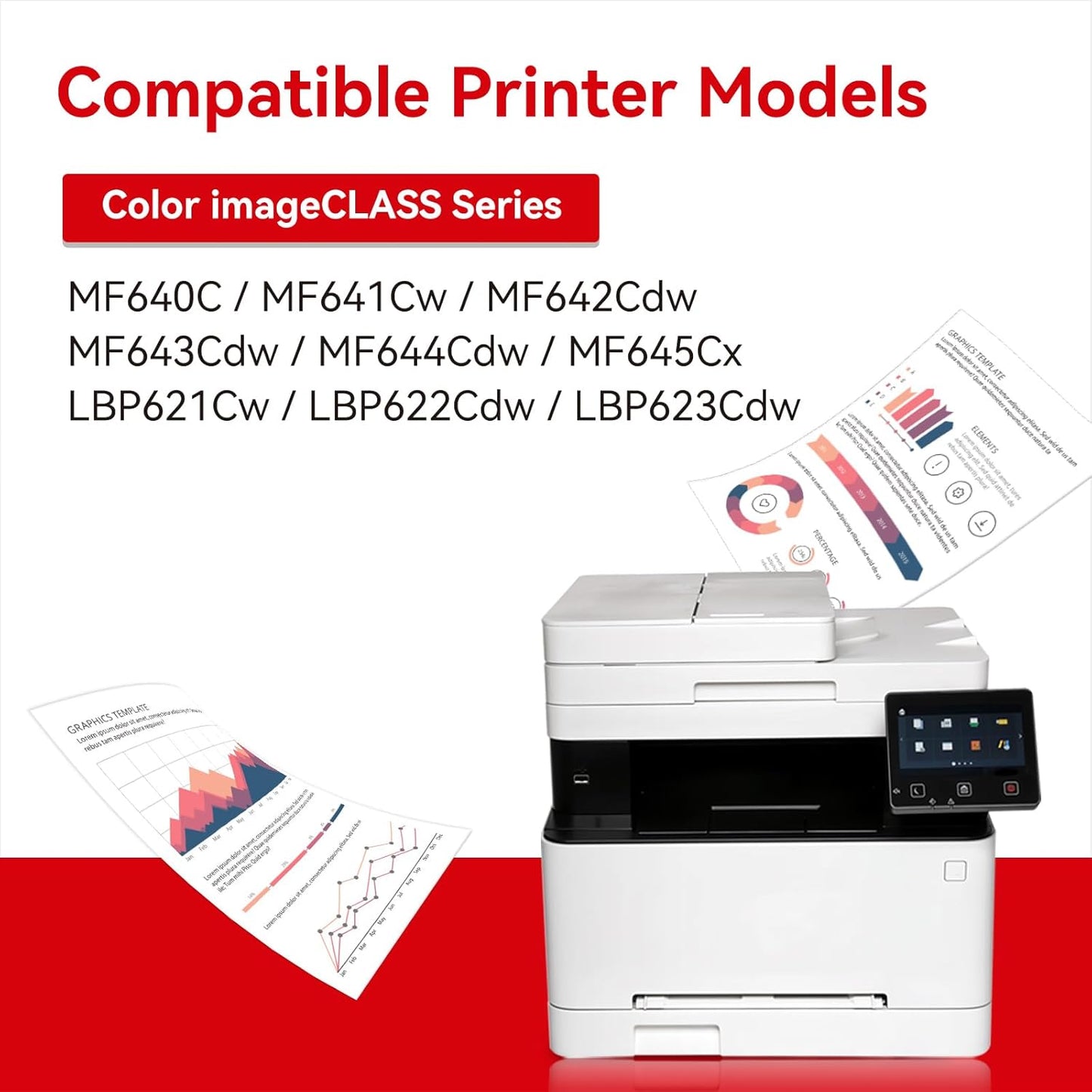 MYTONER 054 Remanufactured Toner Cartridge Set Replacement for Canon 054 054H CRG-054 for Color imageCLASS MF644Cdw MF642Cdw LBP622Cdw MF641Cw Printer 4 Pack High Yield Ink (Black Cyan Yellow Magenta)
