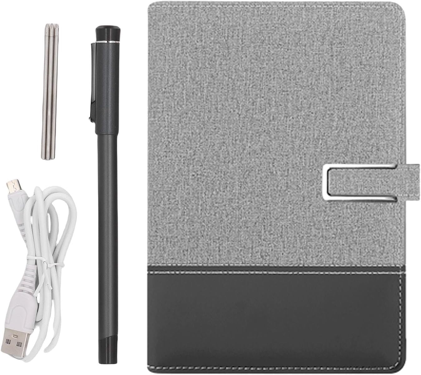 Yunseity 3 in1 Digital Smart Pen, Smartpen Notebook Set, Real Time Sync for Digitizing, Bluetooth 5.0 Paper Smart Writing Set, Convert to Text, OCR Technology, for iOS for Android (Grey Black