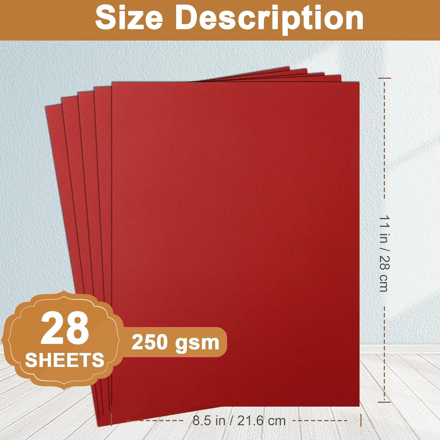 28 Sheets Christmas Red Cardstock 8.5 x 11 Craft Paper, 92lb Dark Red Card Stock for DIY Card Making, Thank You Cards, Wedding, Invitations, Birthday