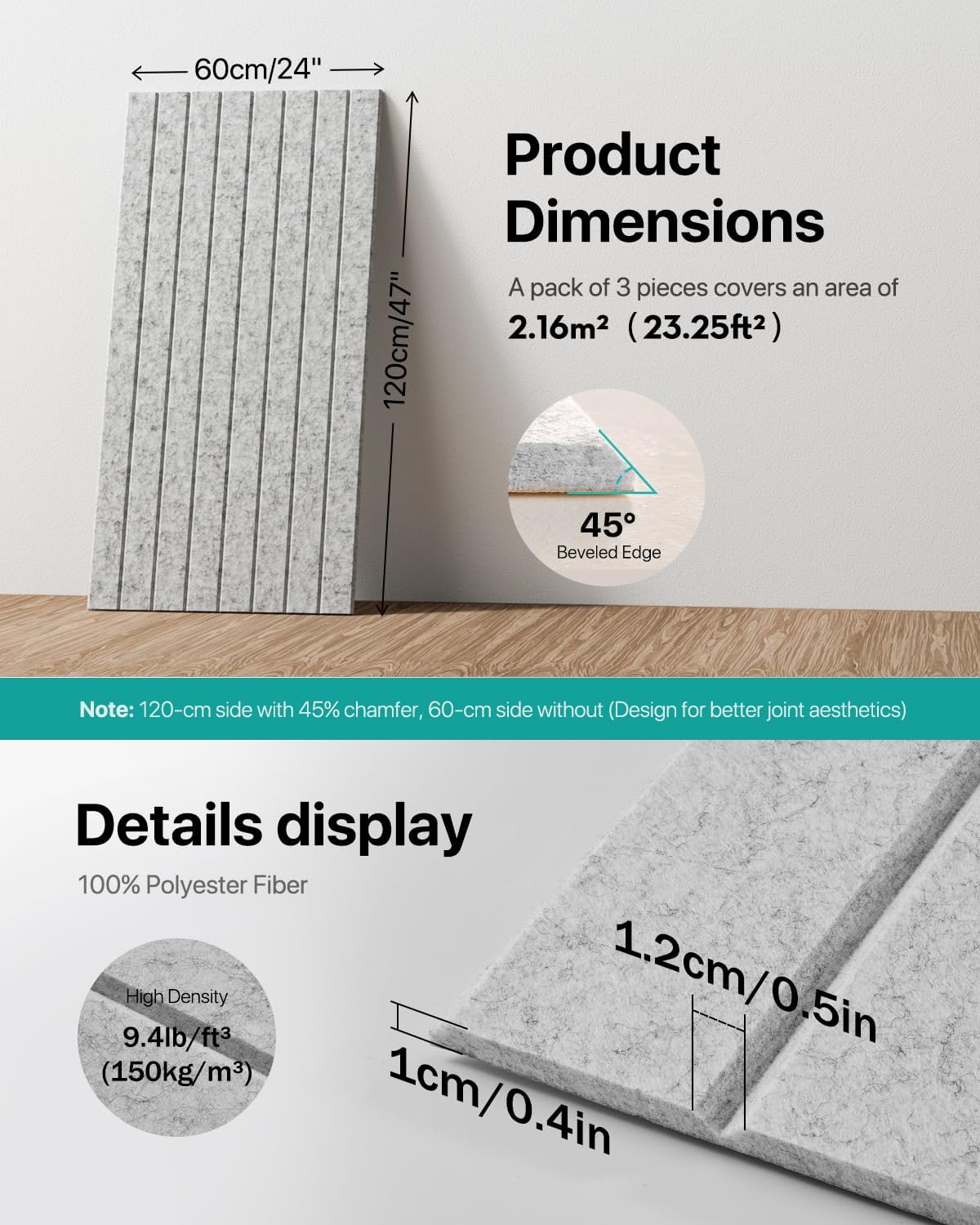 Soundsbay Large Cork Board, 71" x 47" Bulletin Board, 3 Pack Felt Wall Tiles Self-Adhesive, Pin Board for Walls Office Home Classroom Decor