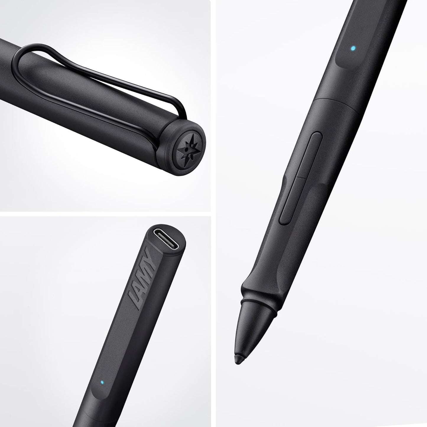 LAMY Safari Note+ All Black iPad Pen - Stylus Pen with Palm Rejection, tilt Sensitivity & Ergonomic Grip - Compatible with Various iPad Models & Generations - up to 10 Hours Battery Life