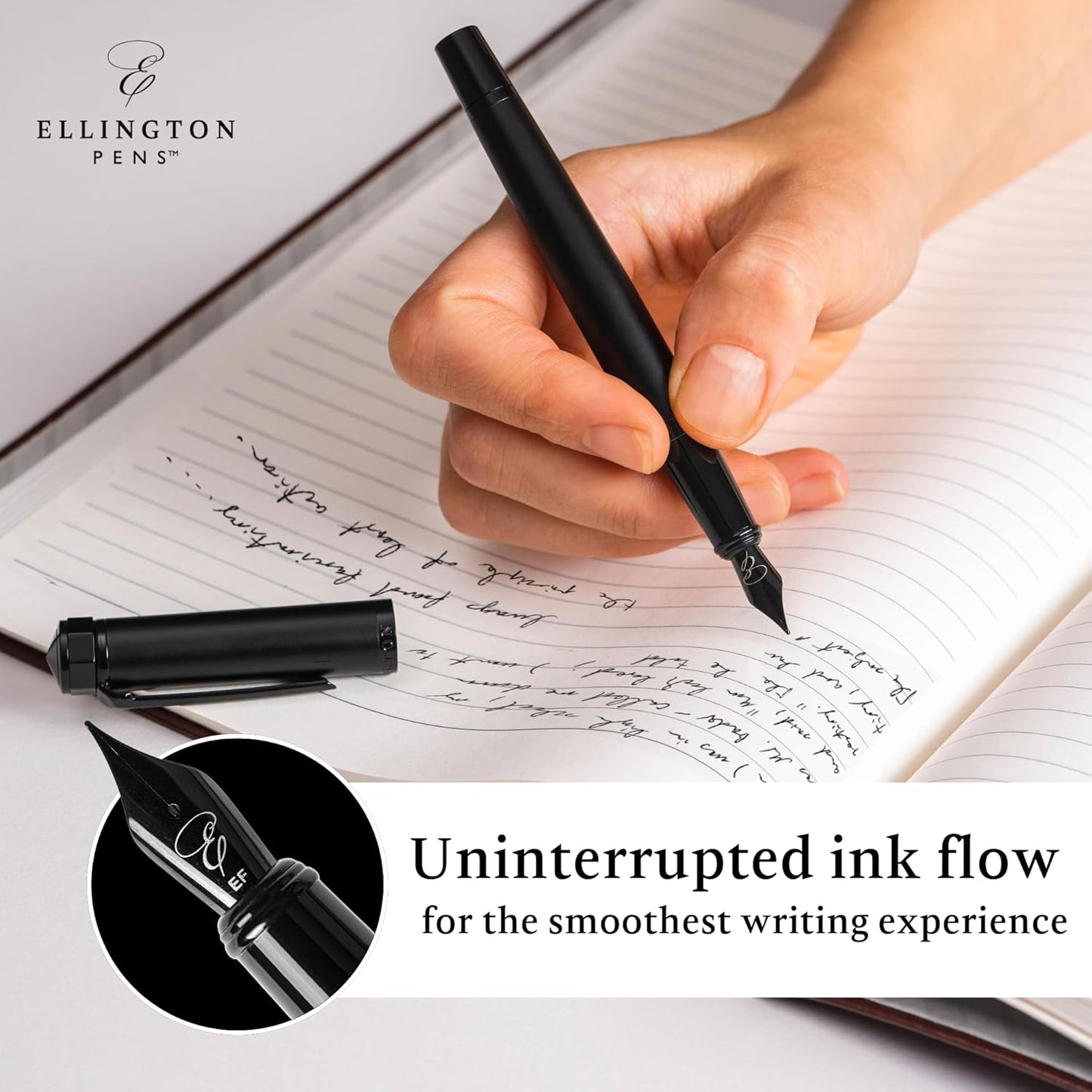 Luxury Fountain Pen Set - Smooth Extra Fine Nib - Includes Refillable Ink Converter, 3 Ink Cartridges, Gift Box - Fountain Pen For Writing - Calligraphy, Journaling, Sketching