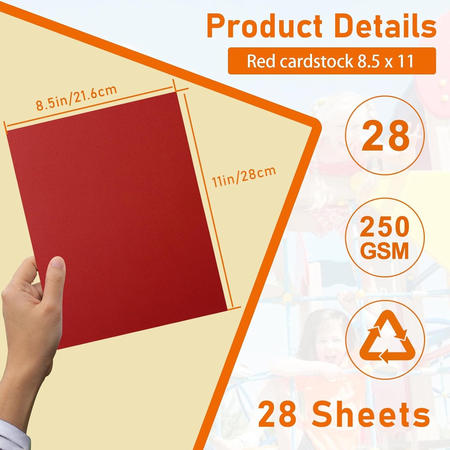28 Sheets Christmas Red Cardstock 8.5 x 11 Craft Paper, 250gsm/92lb Heavyweight Paper Card Stock for DIY Cards Making, Wedding Invitations, Office Printing, Memus, Anniversary Card