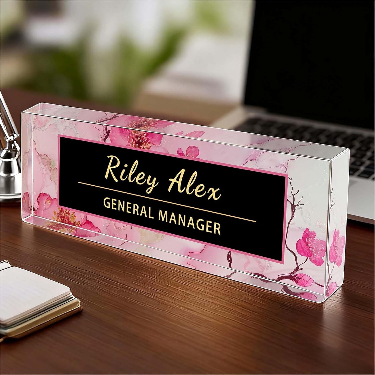 Desk Name Plate Personalized, Office Decor Cute Desk Accessories for Employee Appreciation Gifts Office Gifts for Boss, Teacher (S2)