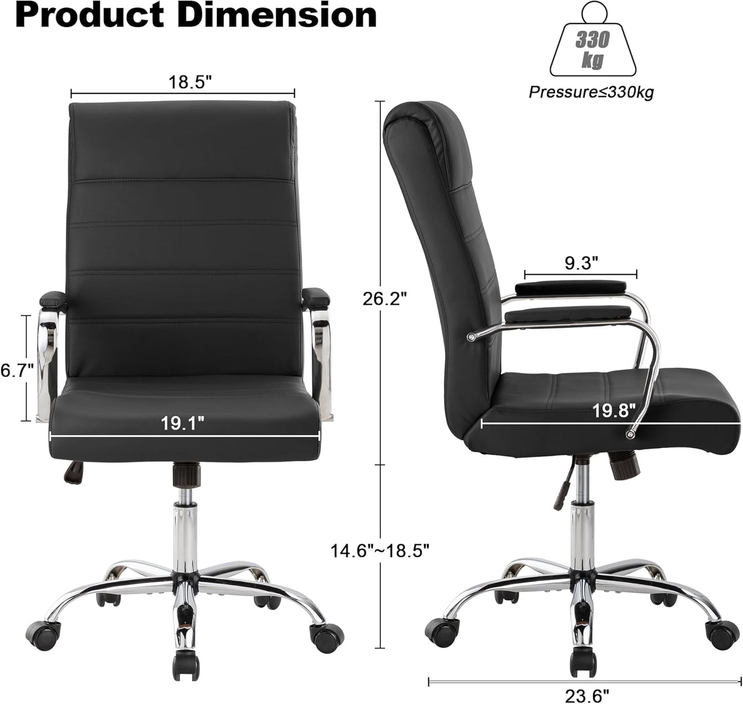 Office Desk Chair,Modern Leather Conference Room Chairs,High Back Ergonomic Home ofiice Chair,Adjustable Height Swivel Executive Computer Chair with Padded Seat and Armrest
