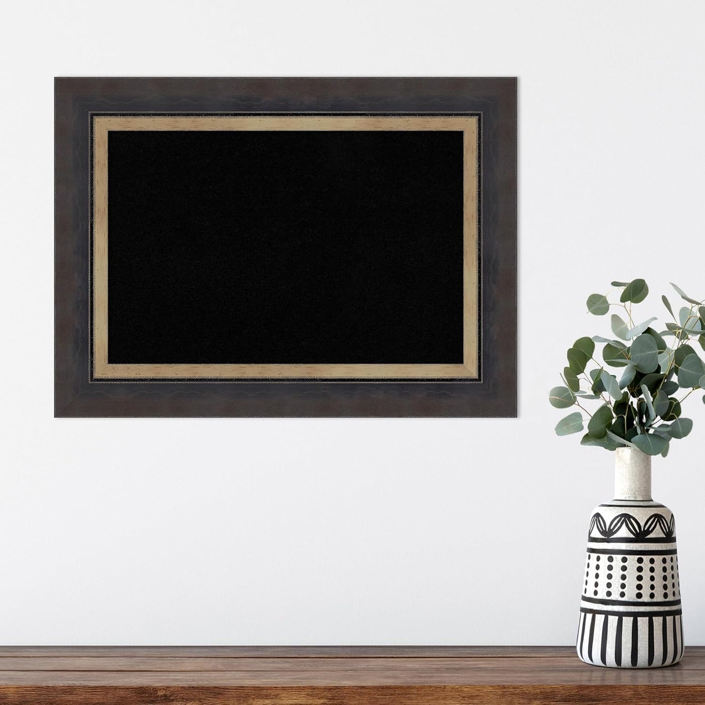 Amanti Art Black Cork Board for Wall, 17x23 Vision Board with Black Wood Frame, Small Corkboard Office Decor for Home Organization, Casual Corkboard Pinboard to Display Items for Home Organization in