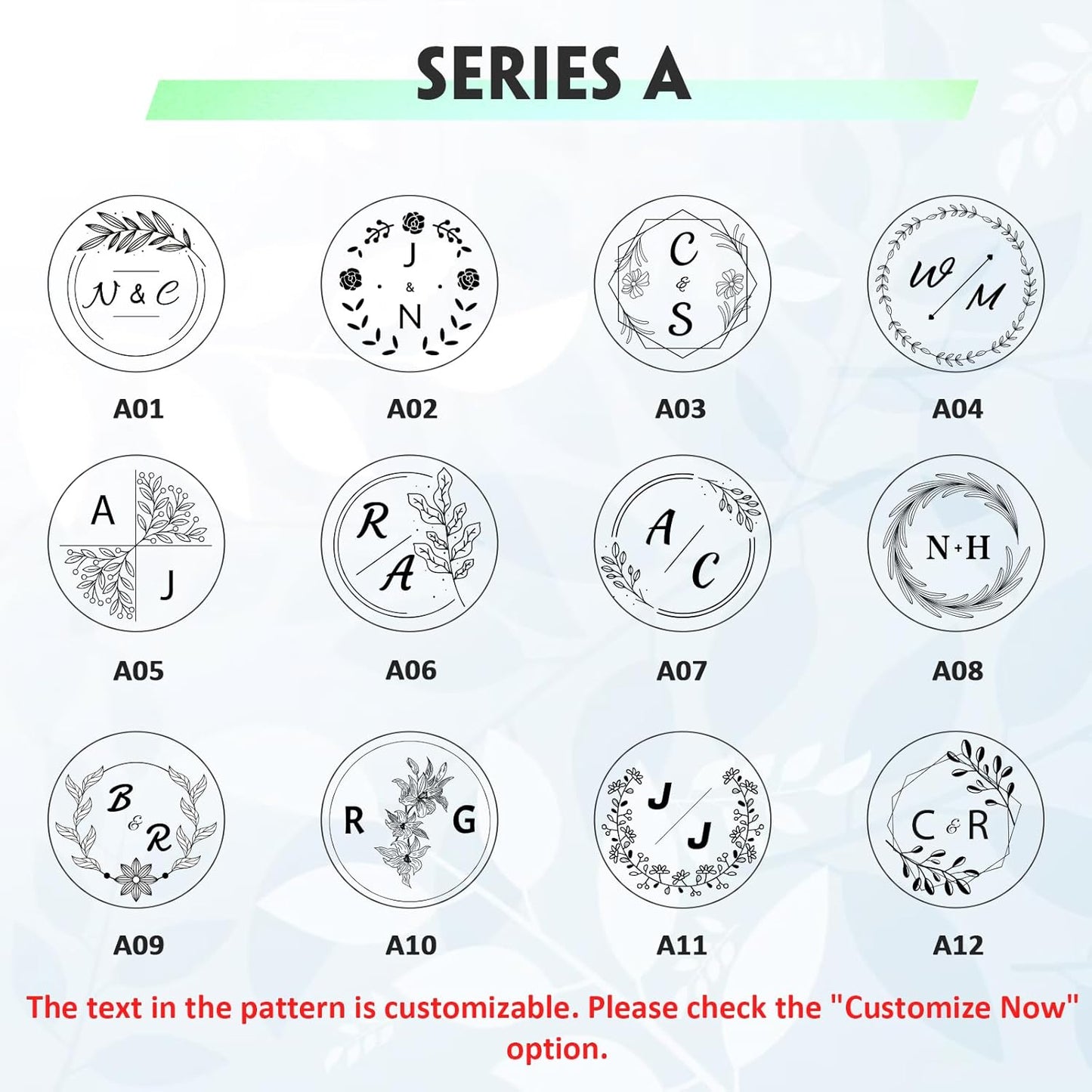 Personalized Wax Seal Stamp with Optional Handle - Custom Sealing Wax Stamp Made Name Letter Logo Wedding Invitation