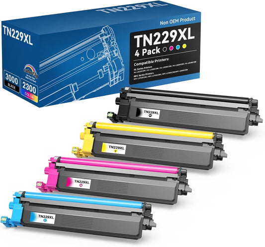 TN229XL Toner Cartridges Replacement for Brother TN229XL Toner Cartridges and for Brother 229xl Toner cartridges 4 Pack Use with MFC-L3780CDW HL-L3280CDW HL-L3220CDW HL-L3295CDW Printer