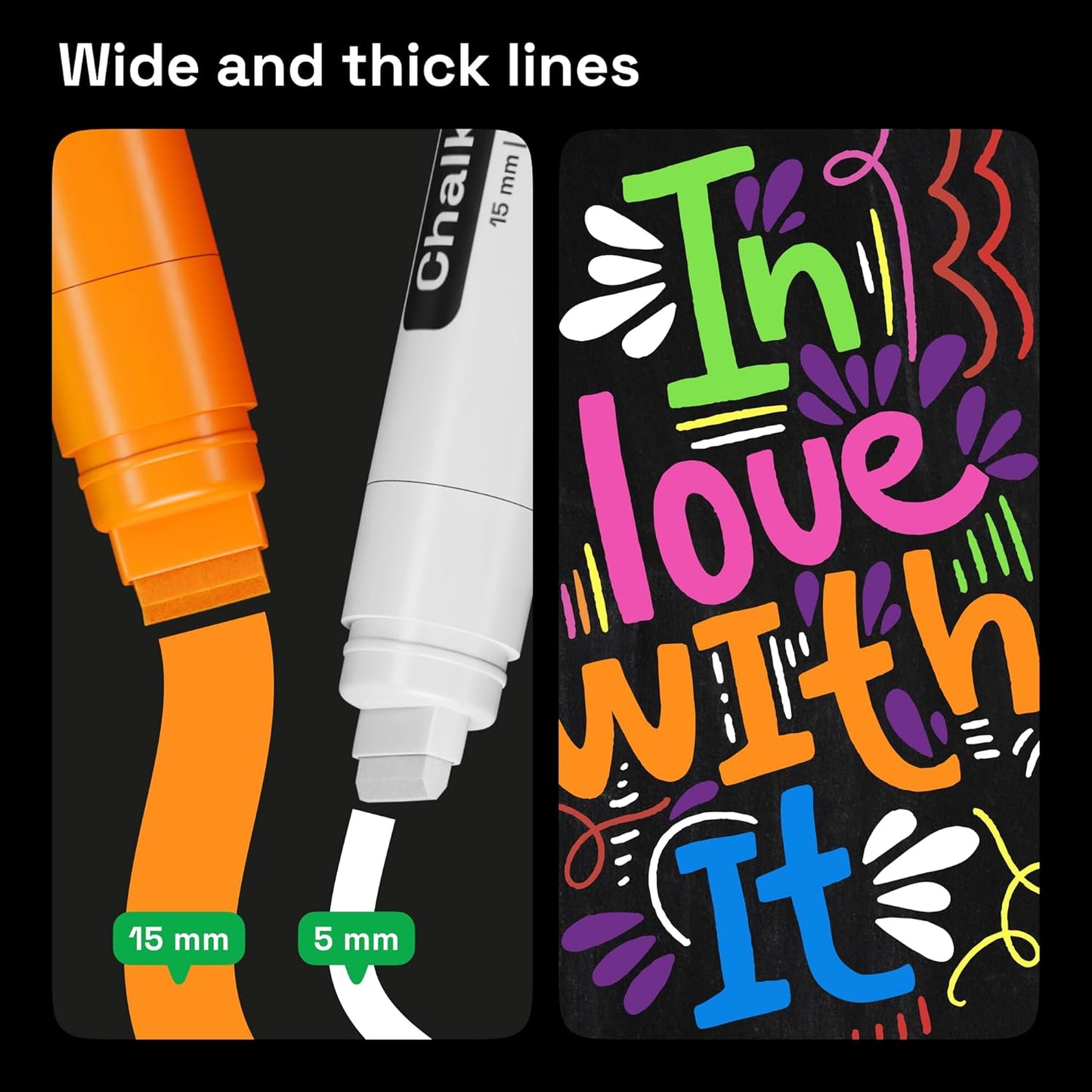 ARTISTRO 8 Liquid Chalk Window Markers for Car Glass Washable - Jumbo Tip 15 mm - Vibrant, Erasable, Non-Toxic Markers for Glass, Signs, Windows, Cars, Chalkboard for Kids & Adults