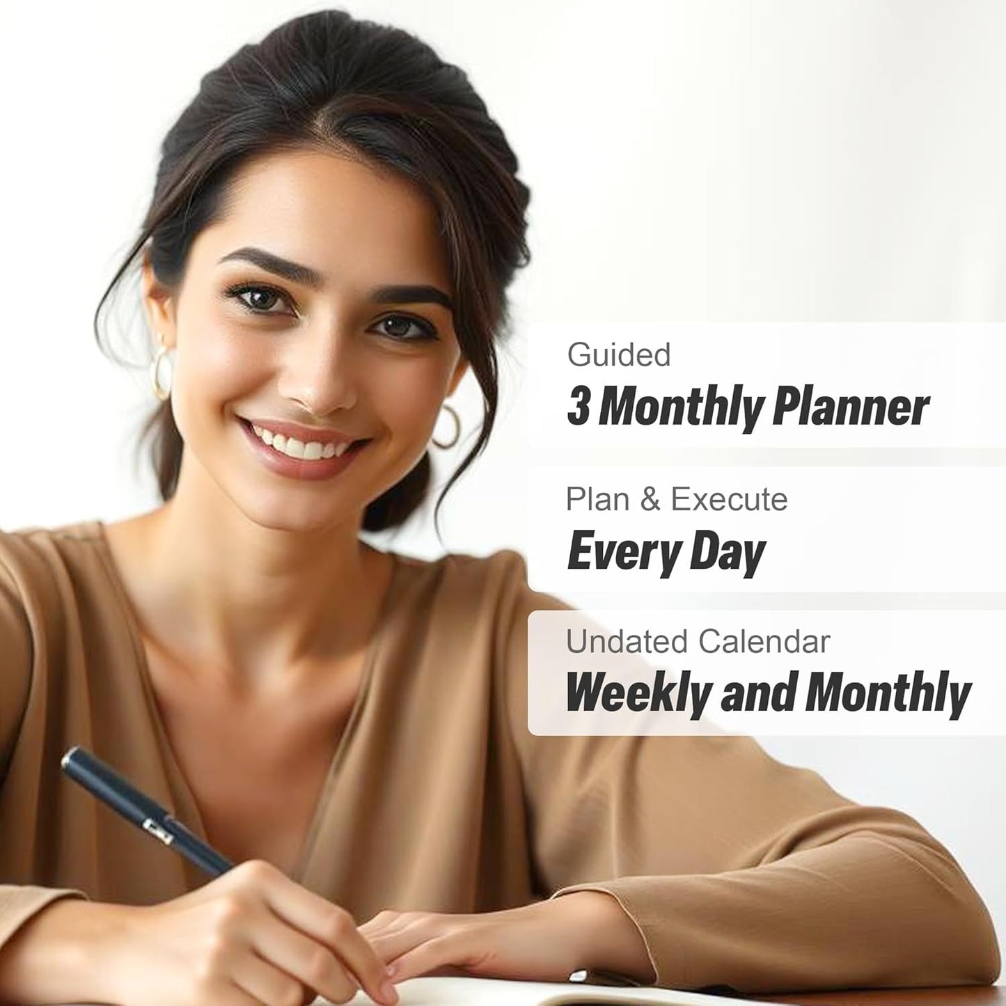 Manifestation Journal - 5 Minute Manifesting & Self Care Journal | 90-Day Undated Daily Planner for Positivity, Affirmations & Gratitude | Guided Mindfulness, Reflection | Vision Board + Stickers