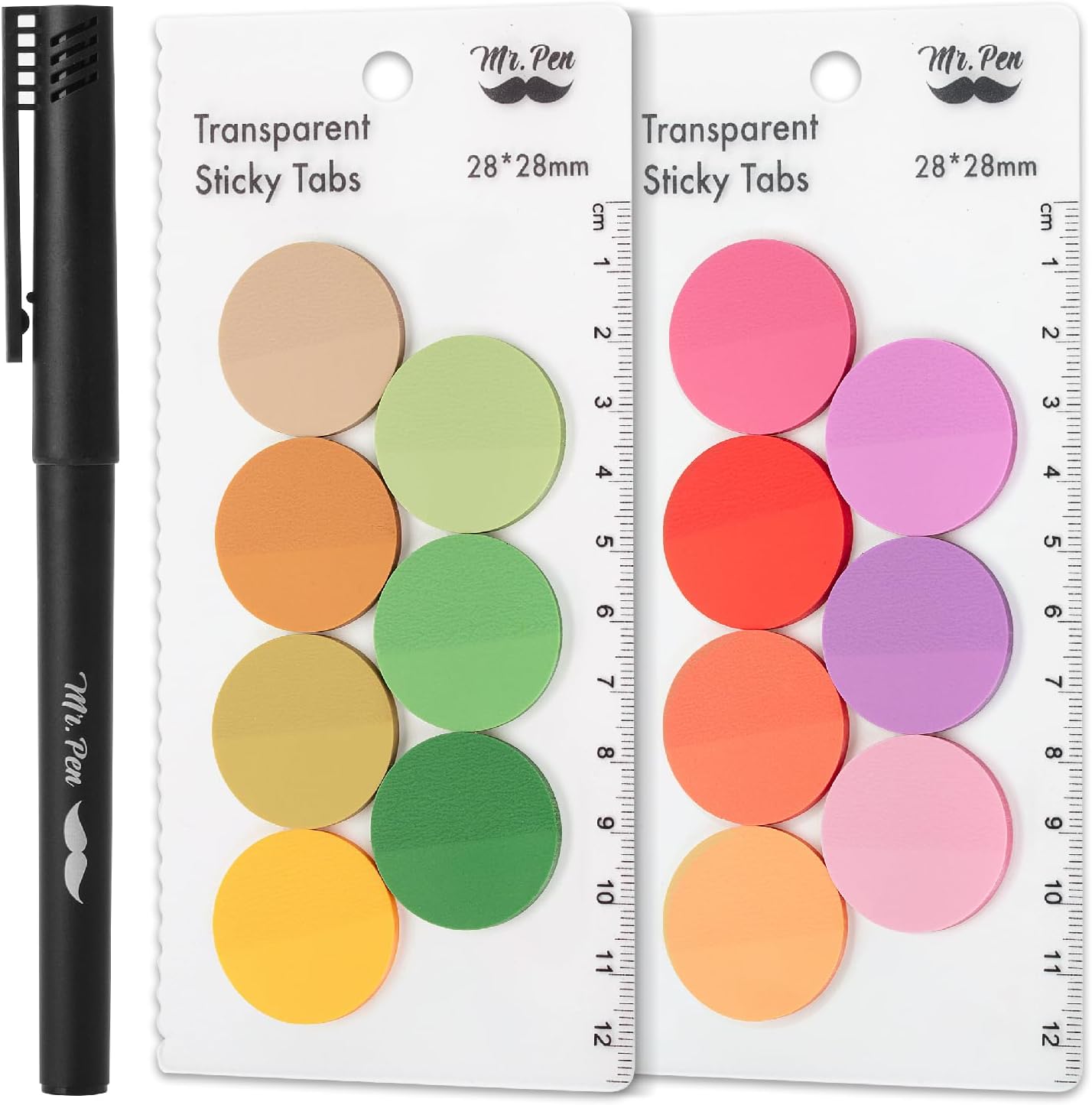 Mr. Pen- Transparent Sticky Note Set, 560Sheets, Colorful, Round Transparent Sticky Notes Set