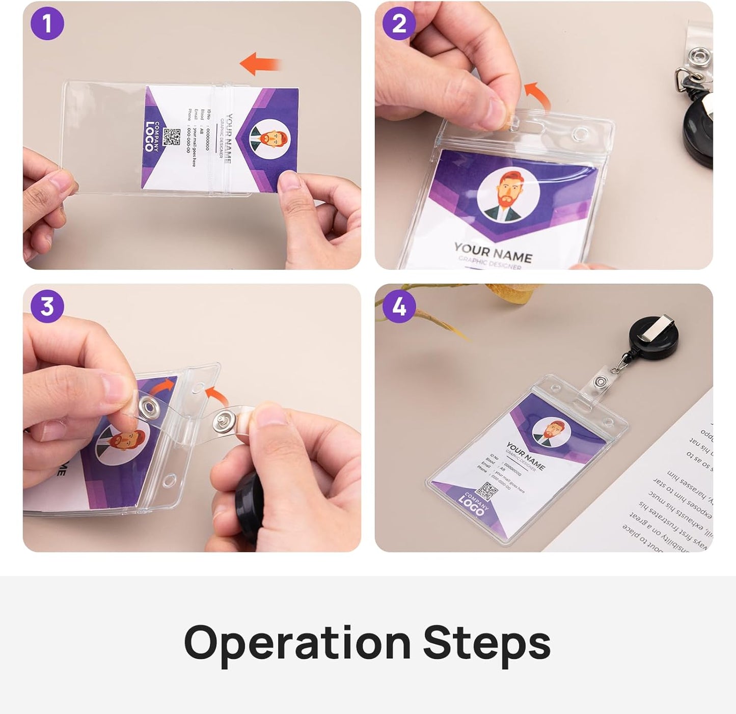 100 Pcs Badge Reel, ID Badge Holder Retractable Clip, Keychain Badge Reel，Badge Clip, Bulk Lanyard for Wear Keys, ID Card, Name Hold