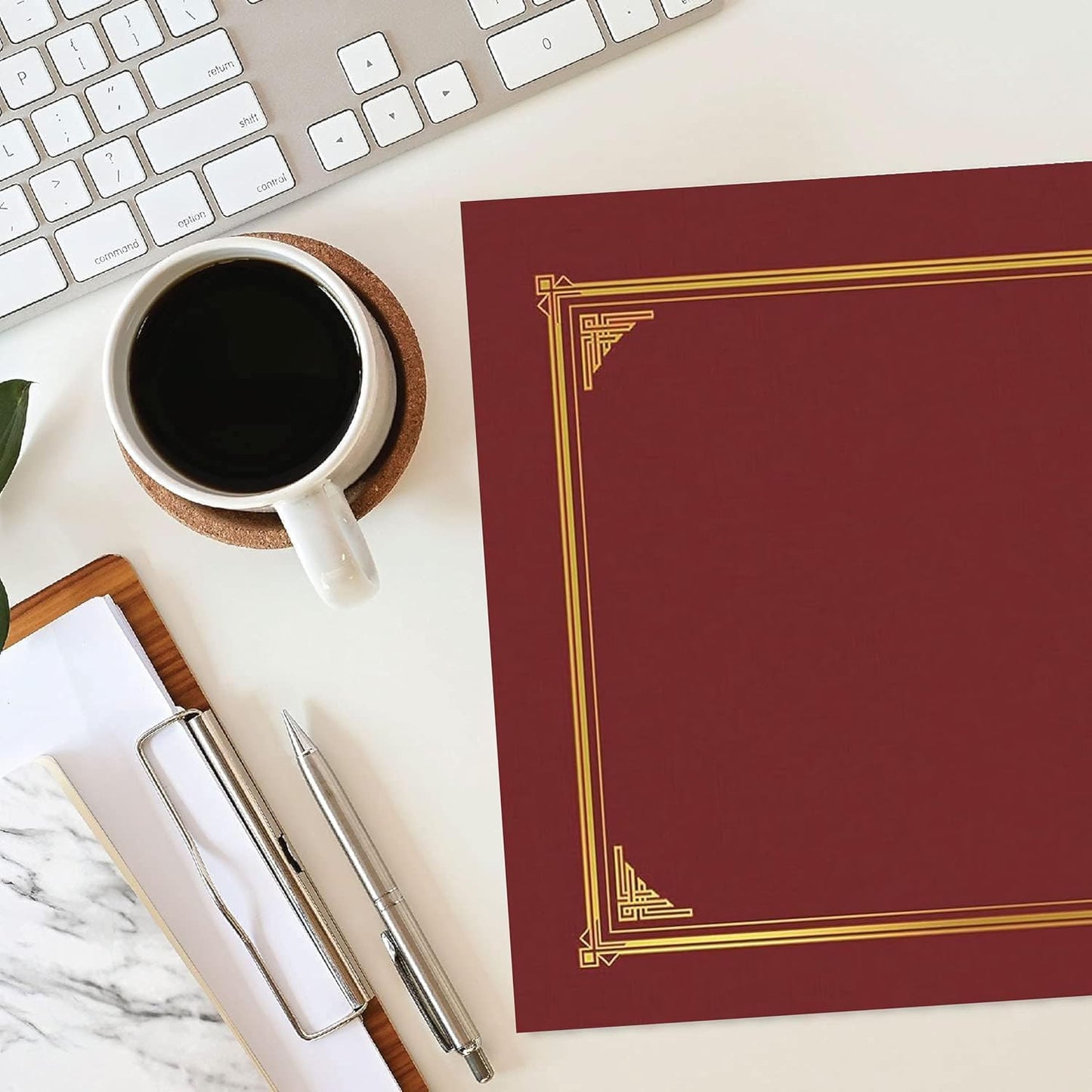 45333 Certificate/Document Cover, 12 1/2 x 9 3/4, Burgundy (Pack of 6)