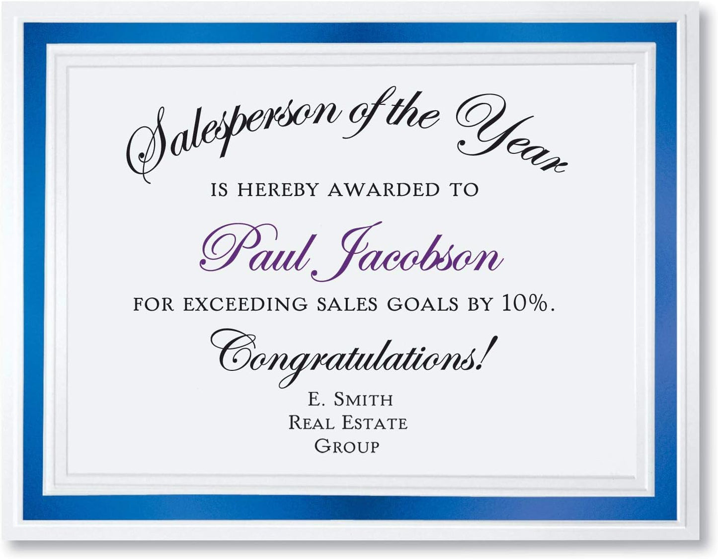 PaperDirect Pristine Specialty Certificates, 50 Sheets of 38lb White Paper, 8½" x 11", Blue Bold Foil Border, Perfect for Awards, Students, Employees, Volunteers, Course Completion, Diplomas