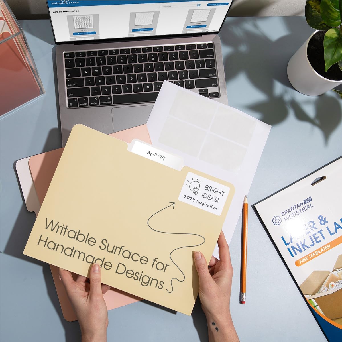 1 1/2" X 1" Matte White Printable Labels Compatible with Inkjet and Laser Printers - 250 Sheets, 12500 Total Paper Stickers for Return Addresses, UPC and EAN Barcodes - Spartan Industrial