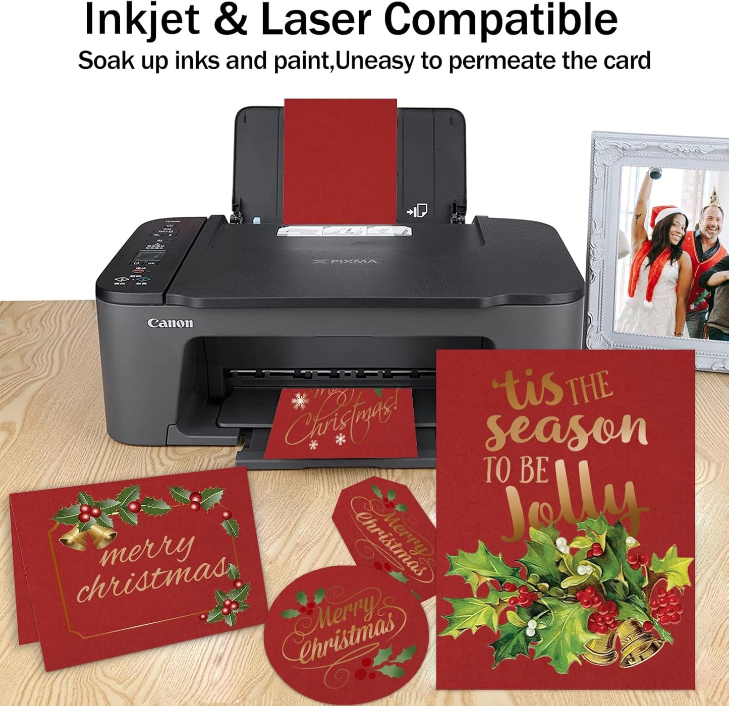 24 Sheets Red Cardstock 8.5 x 11 Thick Printer Paper, Goefun 80lb Red Card Stock Paper for Christmas, Valentines Day, Invitations and Craft